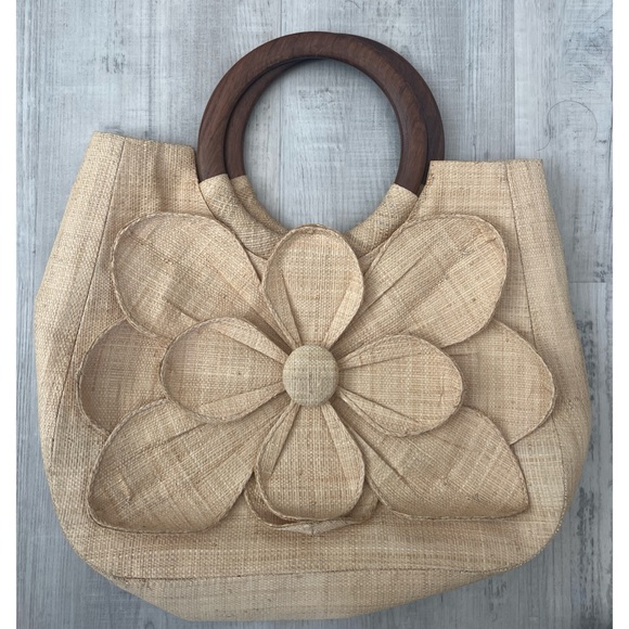 Mar Y Sol Handbags - Mar Y Sol Hand Made Raffia Handbag